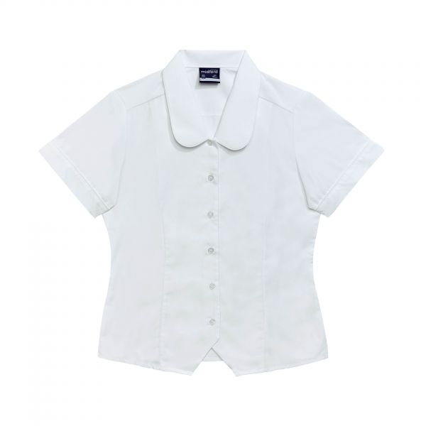 PHS Midford Girls White Short Sleeve Open Neck Blouse Yrs 11 & 12