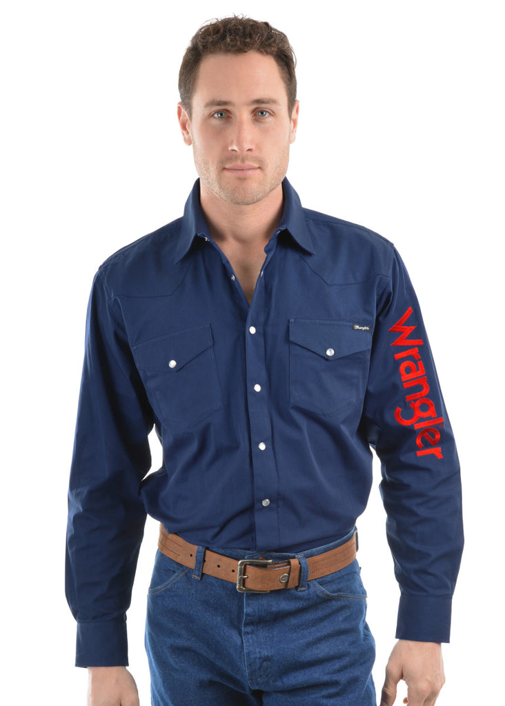 WRANGLER Men's Logo Rodeo Drill Shirt