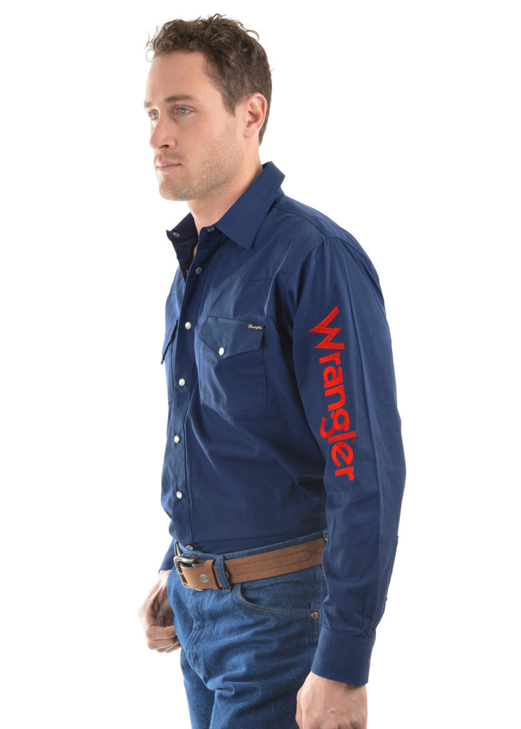 WRANGLER Men's Logo Rodeo Drill Shirt