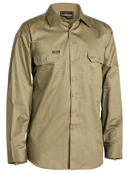 Bisley Cool Lightweight Mens Drill Shirt - Long Sleeve