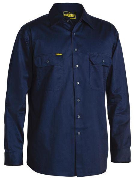 Bisley Cool Lightweight Mens Drill Shirt - Long Sleeve