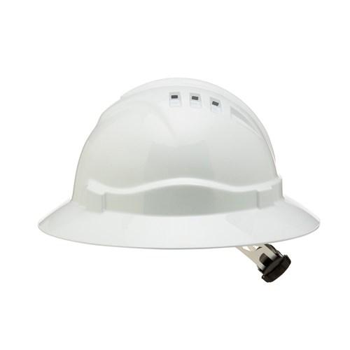 HARD HAT FULL BRIM VENTED RATCHET HARNESS - White