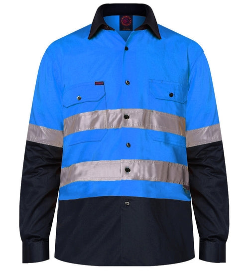 Hi Vis L/S O/F Taped Drill Shirt