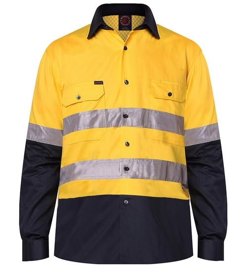 Hi Vis Lt Wt L/S O/F Drill Shirt